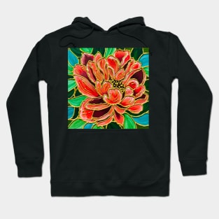 Pretty Pink Peony Stained Glass Painting Hoodie